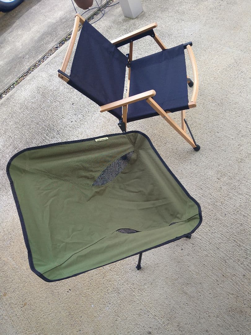 キャンプチェア2脚セット♪swen別注ウッドローチェア♪と焚き火チェアゆるキャン