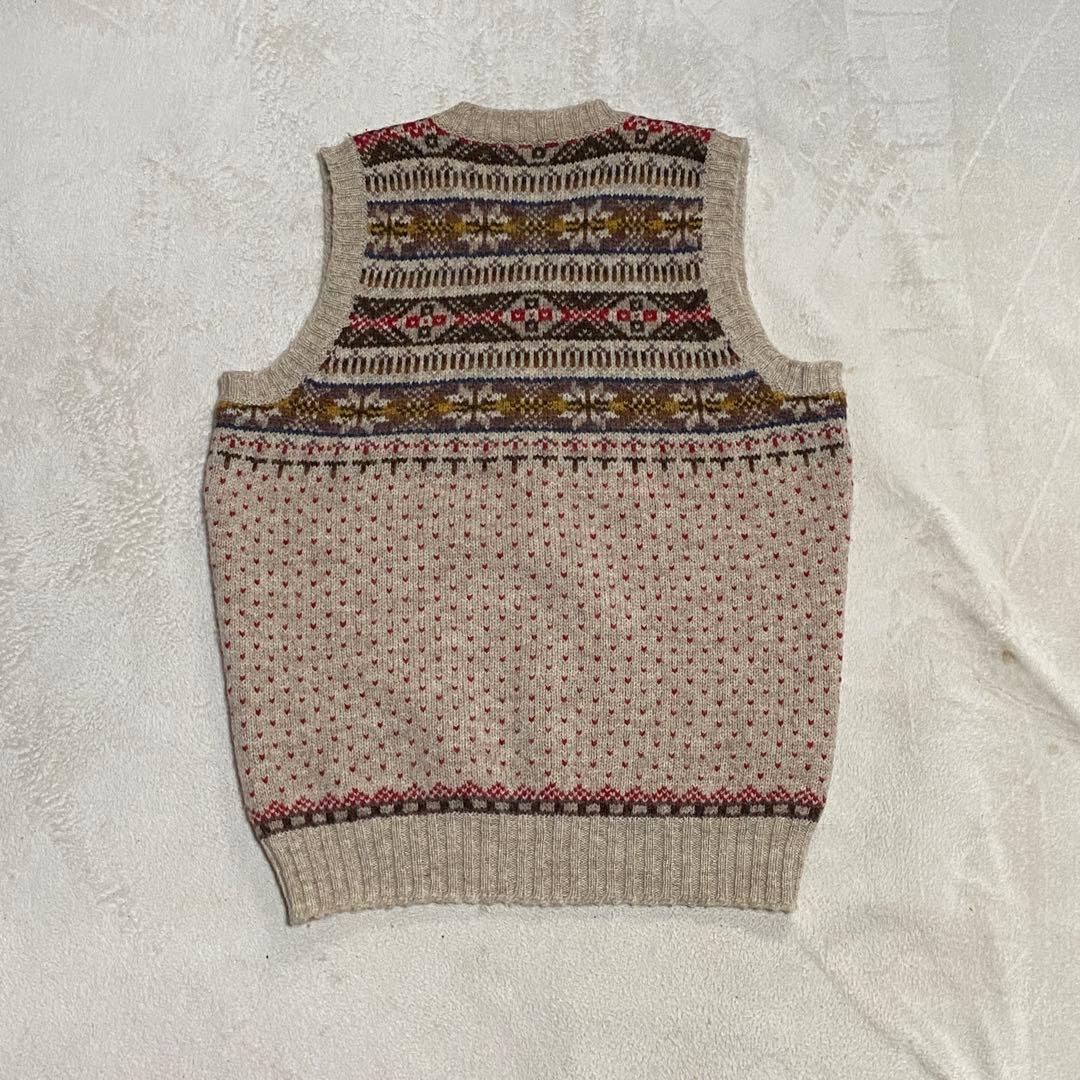 Jamieson's フェアアイル バーズアイ Vネック ベスト S
