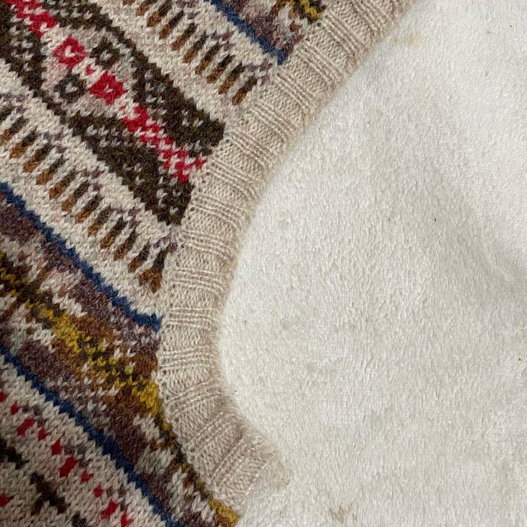 Jamieson's フェアアイル バーズアイ Vネック ベスト S