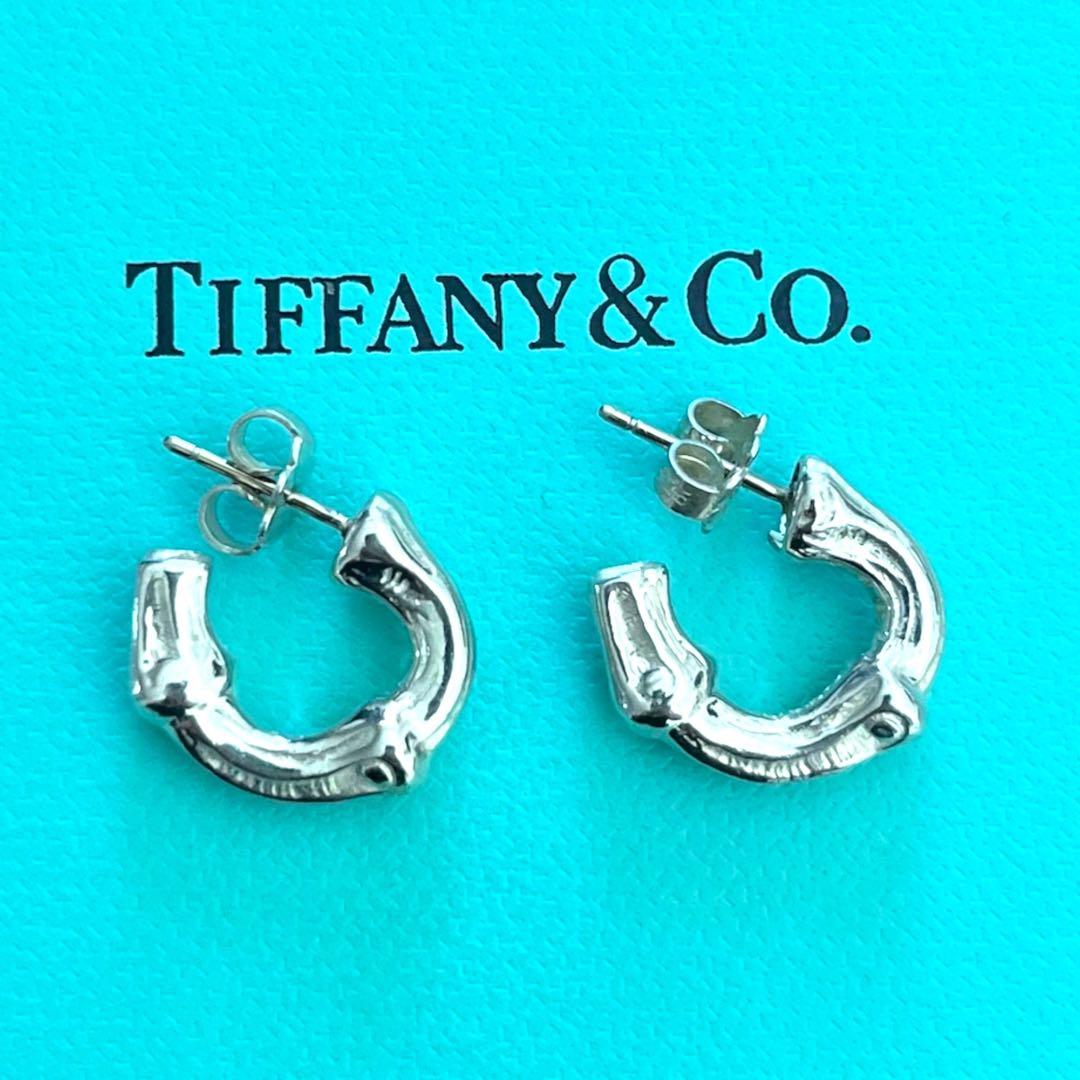 極美品　オールド　ティファニー　バンブー　ピアス　スモール　両耳　シルバー925