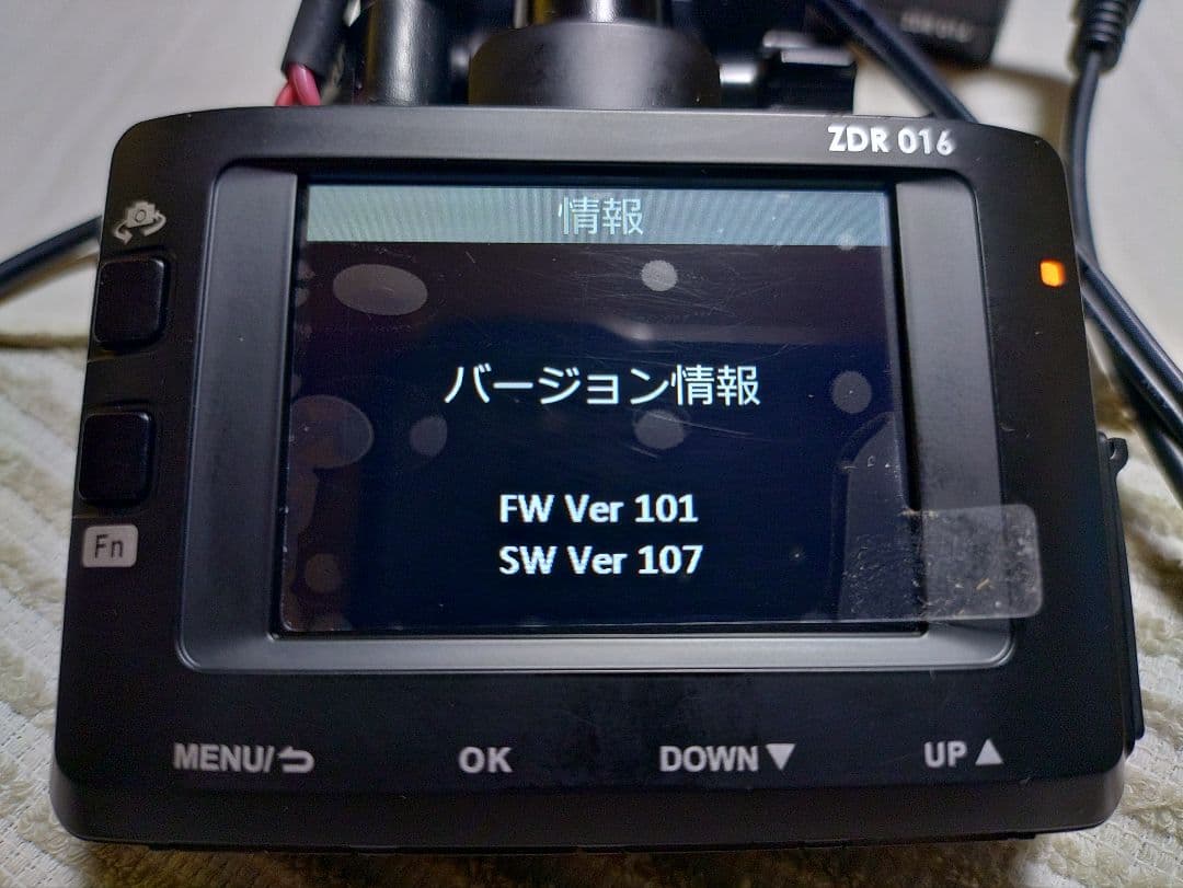 マルトク商会コムテックZDR-016型前後2カメラ完全作動確認フルセット