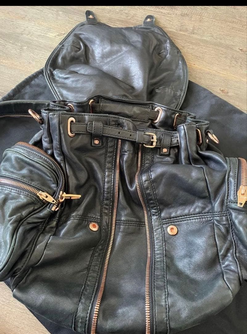 ALEXANDER WANG 黒レザー/ピンクゴールド　3way バッグ