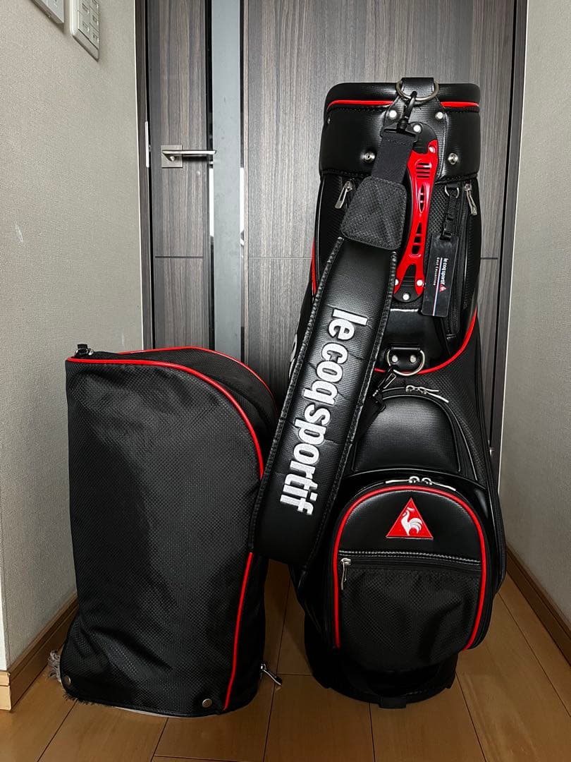 美品 ルコックスポルティフ ゴルフ　lecoq キャディバッグ　黒　9.5型