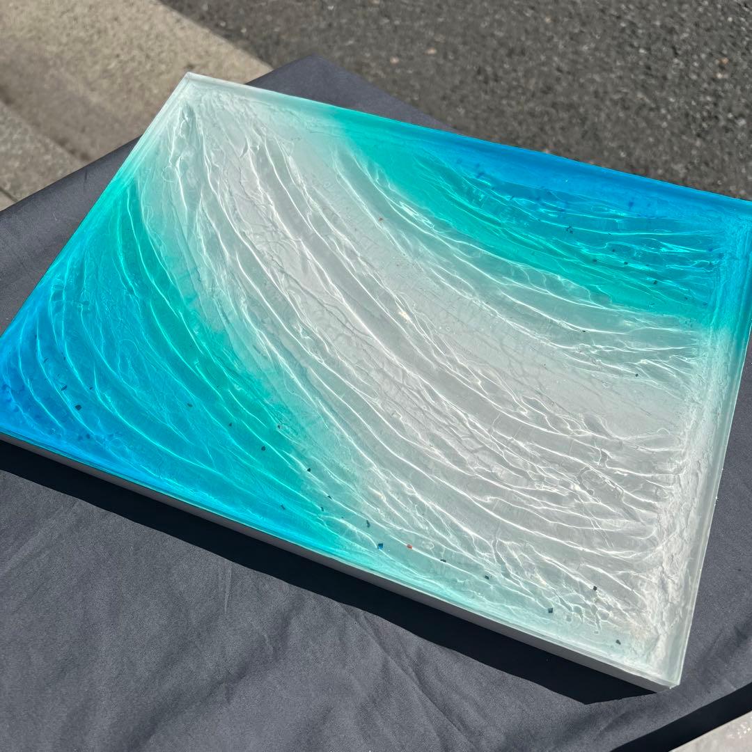 【レジンアート】波紋アート／Ｂ４パネル／オーシャンアート／枠なし