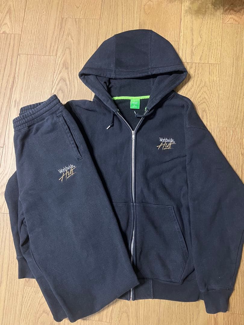く*ま様 HUF OS fleece セットアップ world wide