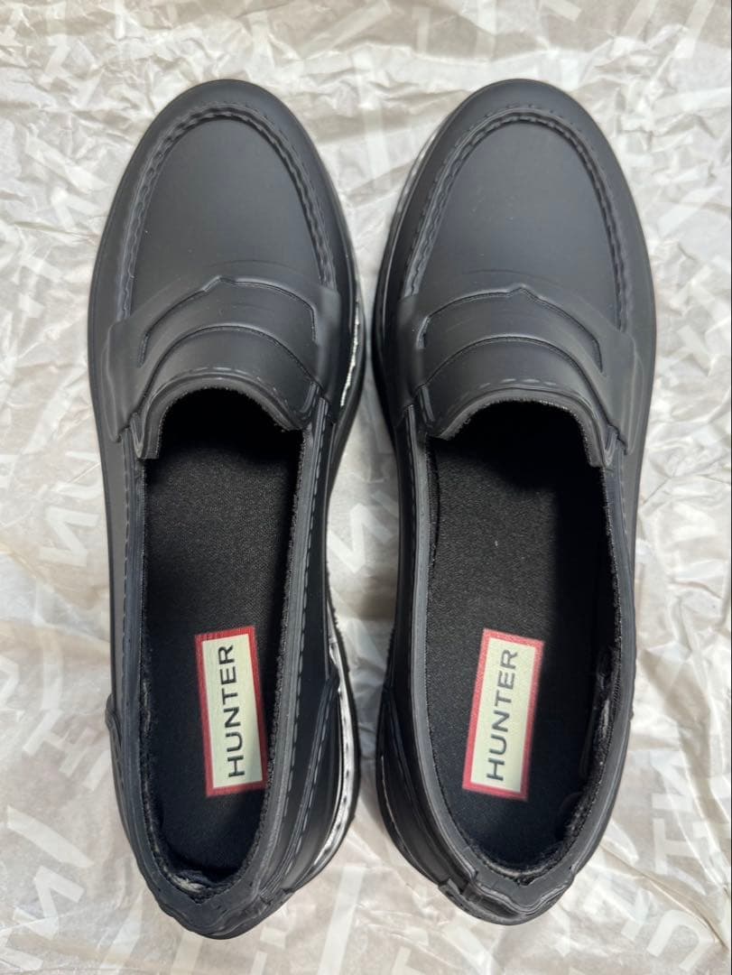 【極美品】Hunter レイン　ローファー　完全防水　付属品完備　23cm