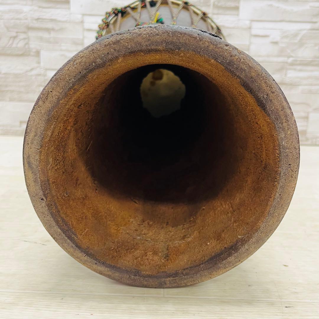 特大ジャンベ アフリカ民芸楽器 龍彫刻 木彫り