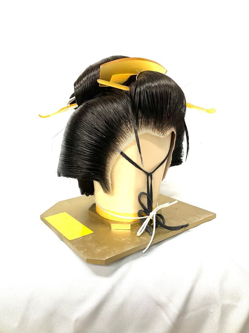 つぶし島田、中サイズ(黒髪)中古舞踊かつら、 日本髪かつら、大衆演劇かつら