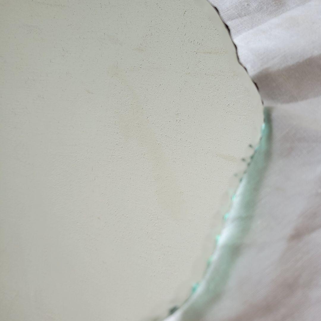 フランス　アンティーク　ハンドミラー　ガラストレイ　A