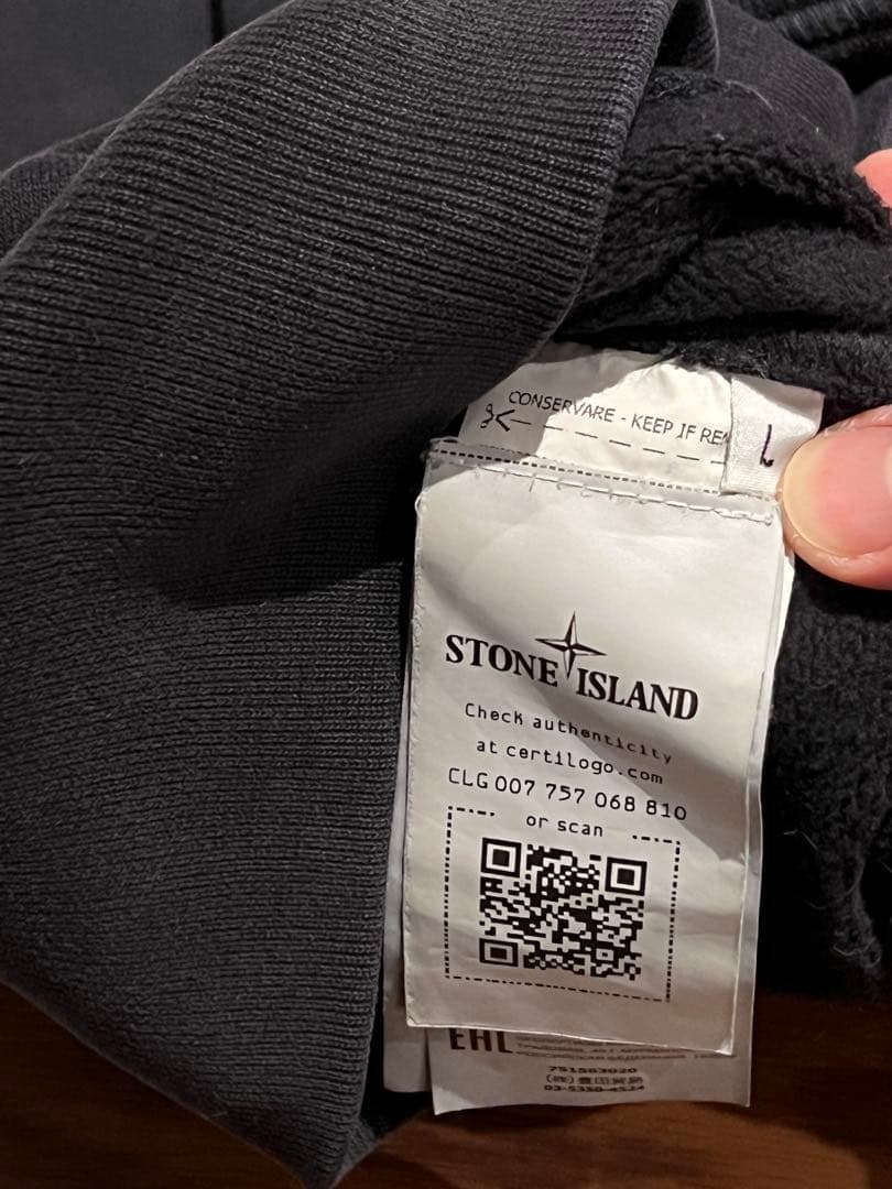 【希少❗️】ストーンアイランド　スウェット トレーナー ブラック L 美品✨