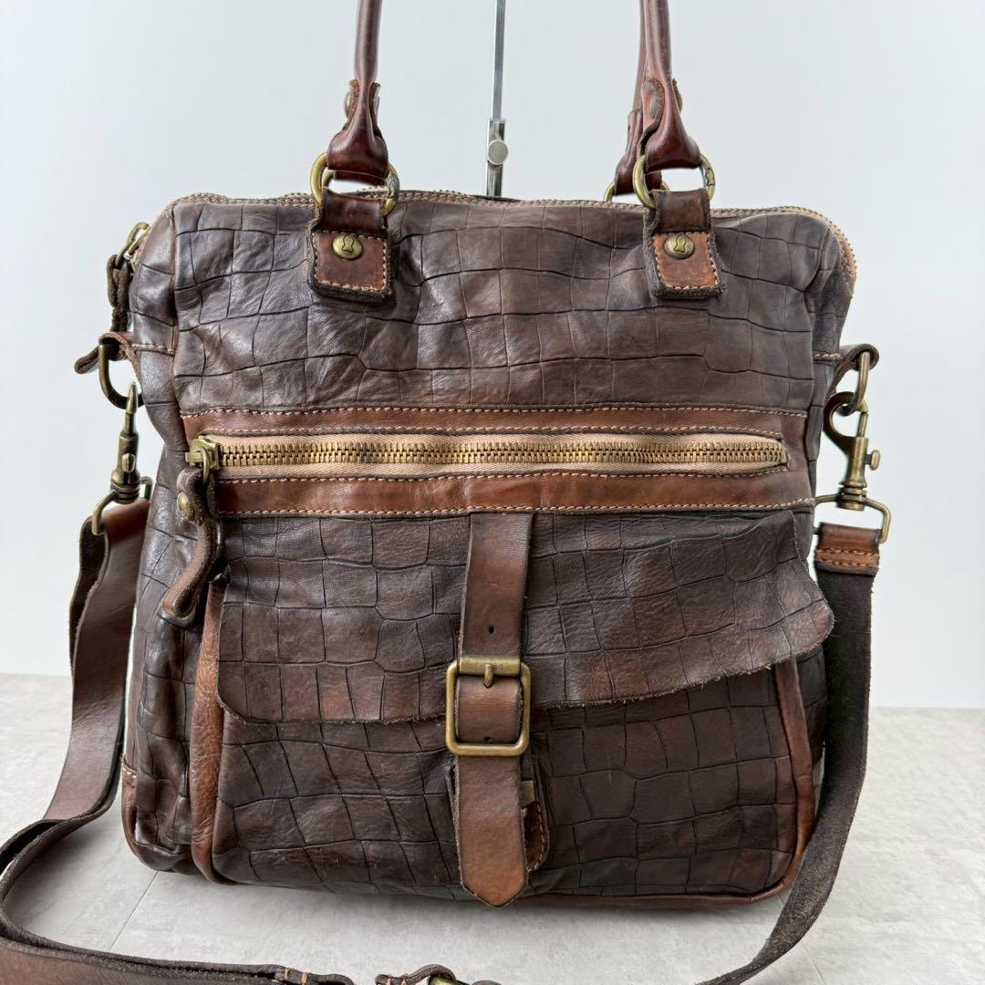 【美品✨️】CAMPOMAGGI カンポマッジ 2wayバッグ ダークブラウン