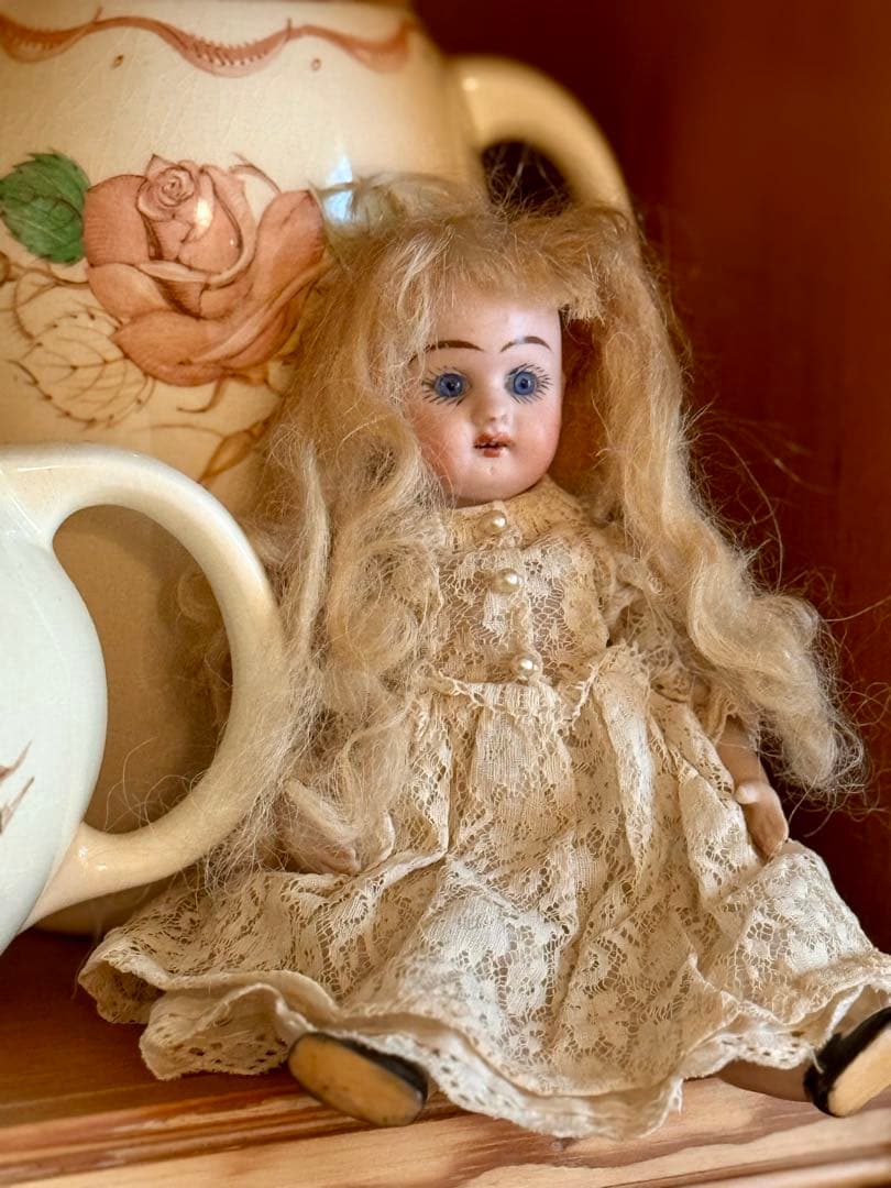 アンティーク　ミニョネット　ドール　リボン刺繍カルトナージュセット