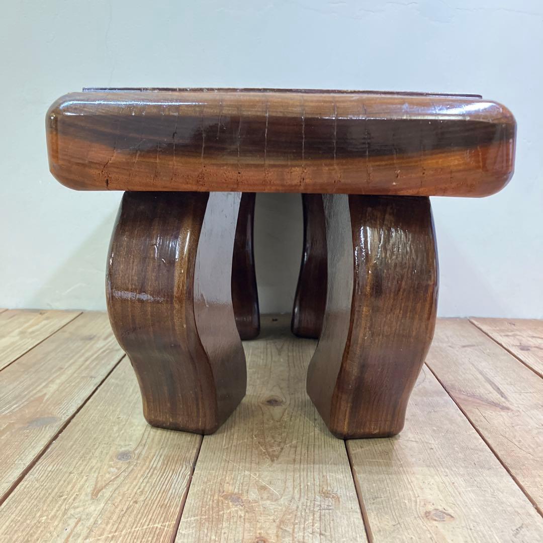 B-1 昭和レトロ 銘木 豆座卓 飾り台 花台 ミニテーブル 木製盆栽台 古道具