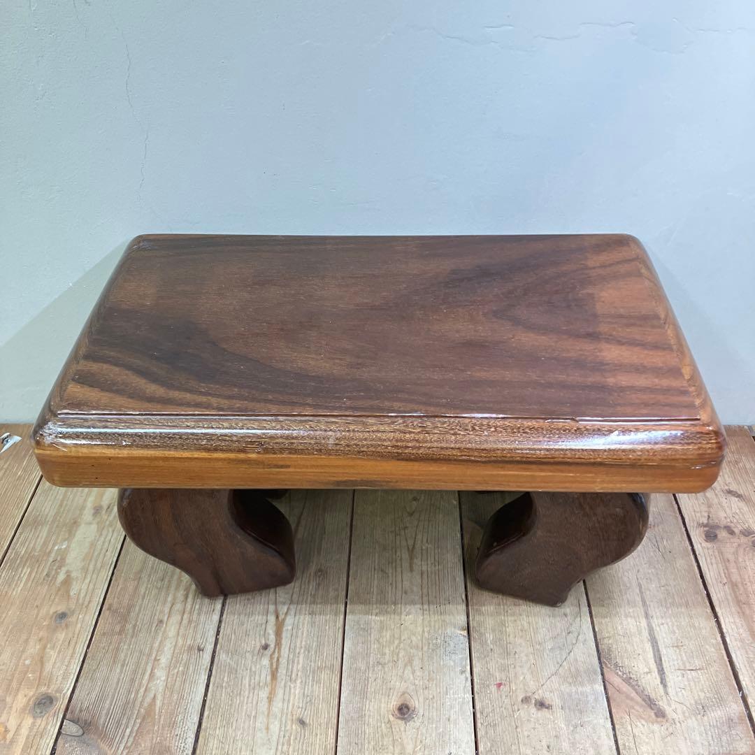 B-1 昭和レトロ 銘木 豆座卓 飾り台 花台 ミニテーブル 木製盆栽台 古道具