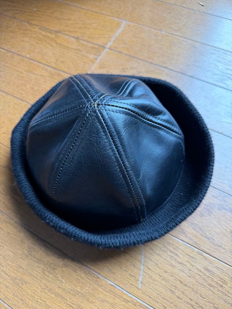 ミスターファットマン レザー フィッシャーマンキャップ ブラック