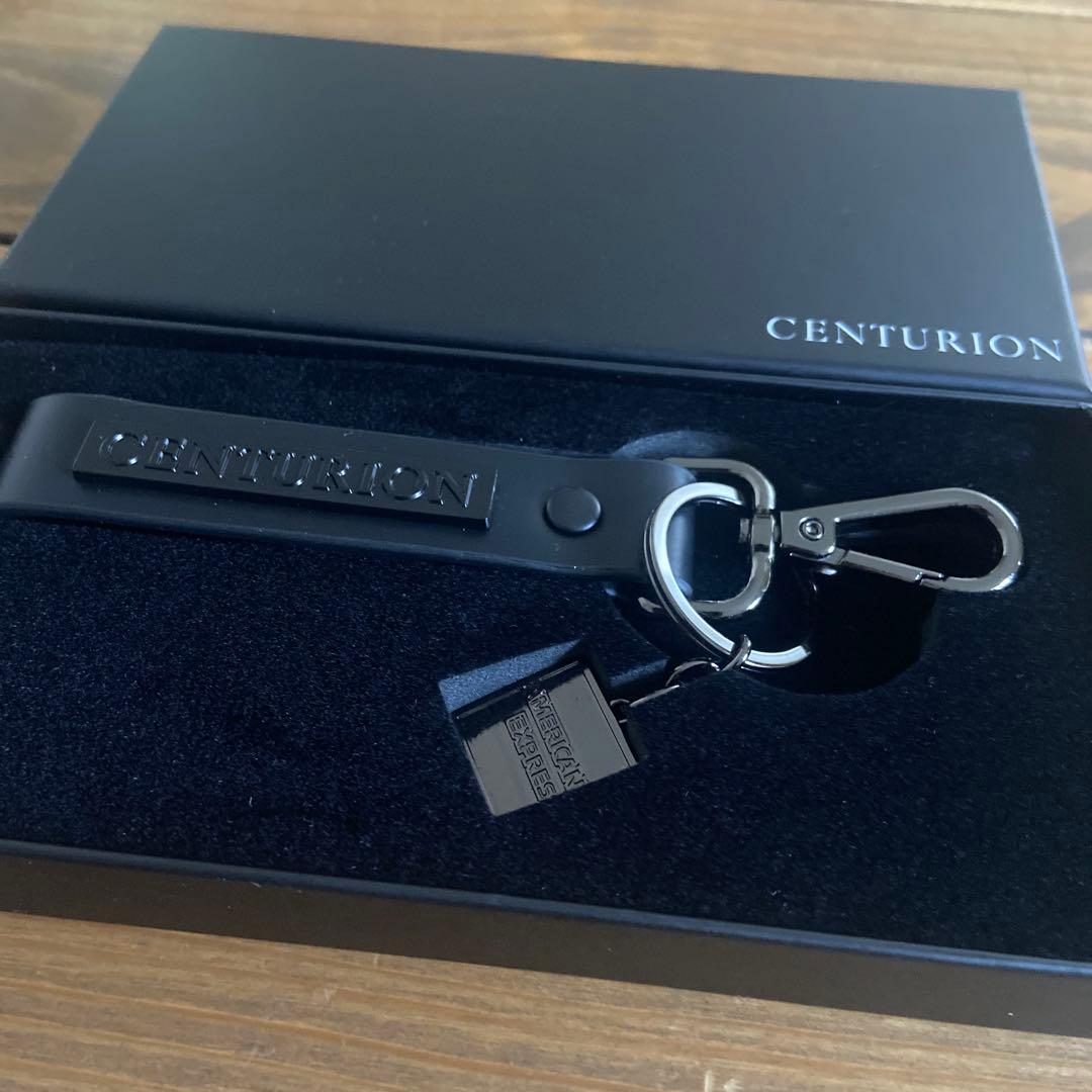 AMEX CENTURION ブラックラバーキーホルダー ボックス付き