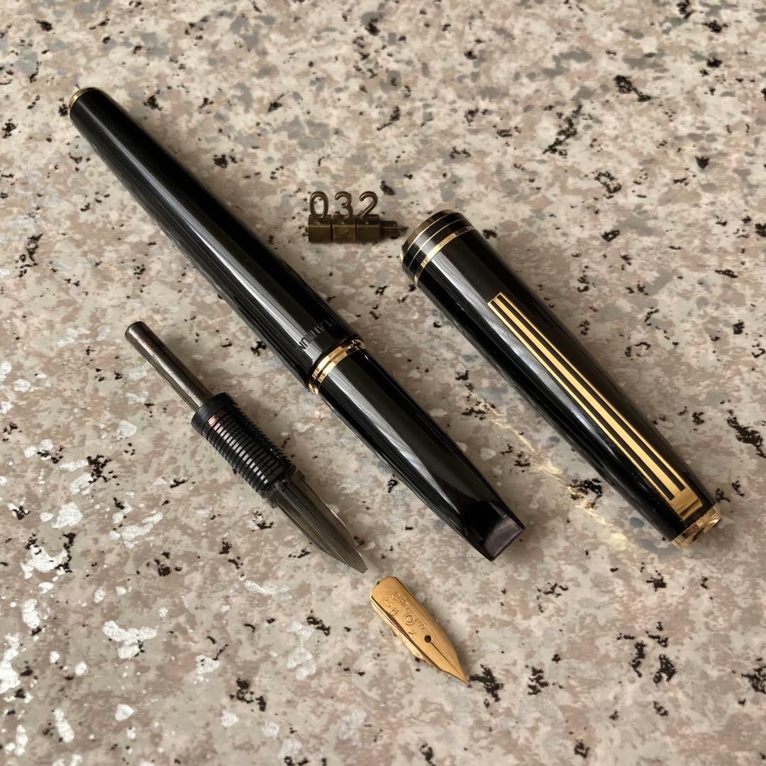 #032 オーバーホール済み 万年筆 PLATINUM ロング 18k