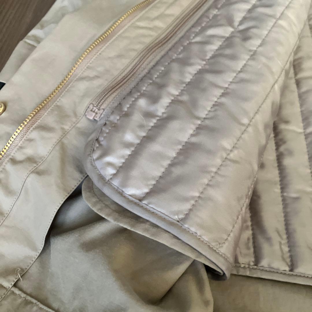 オンワード　組曲　中綿ライナー付きモッズコート　マウンテンパーカー　ベージュ