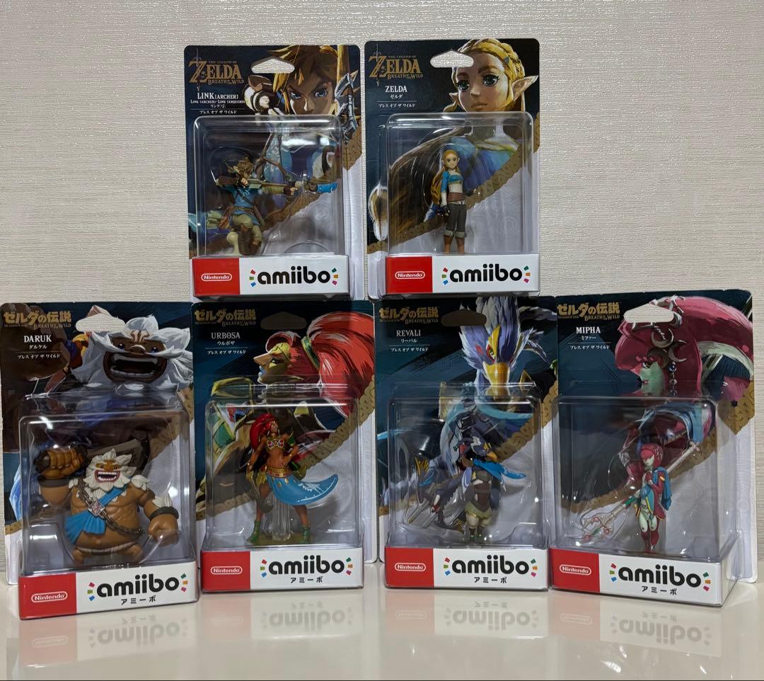 ゼルダの伝説　ブレスオブザワイルド　amiibo 四英傑　ゼルダ　リンク