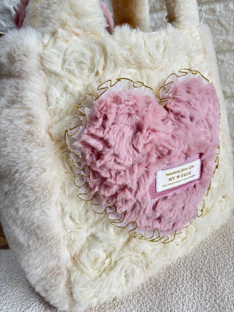 黒*こ様 コヤンイサムチョン　ファーフリルトートバッグ　ルミちゃん　ピンクうさち