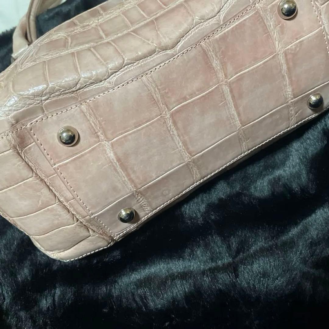 〖JRA認定品〗クロコ ハンドバッグ