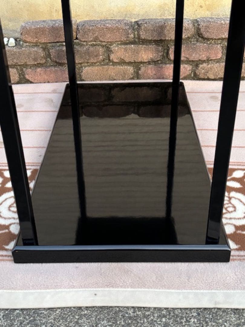 茶道具 木製 黒真塗 真台子 組立式 利休好み 大棚 茶棚 飾り棚 紙箱付