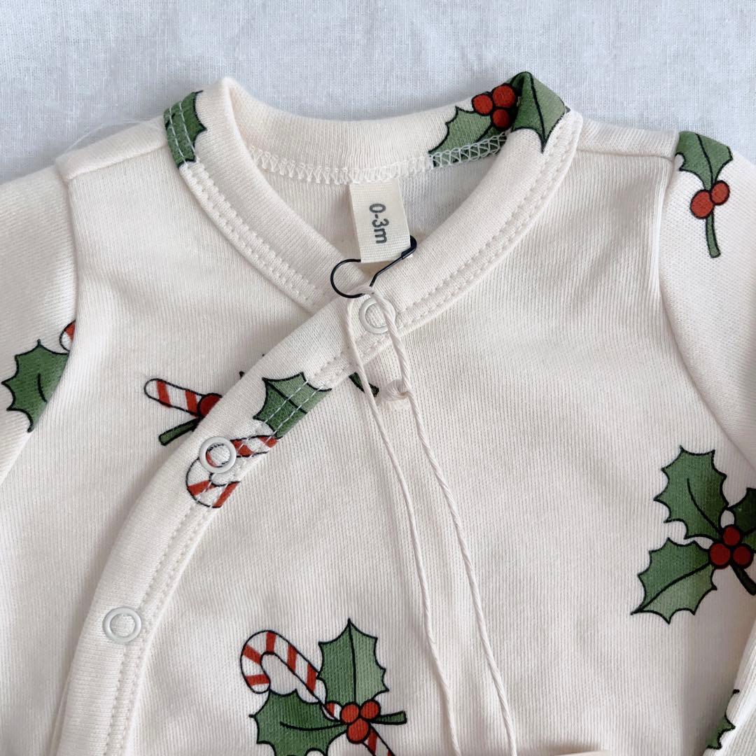 新品未使用　タグ付き　organic zoo クリスマスロンパース　0-3m