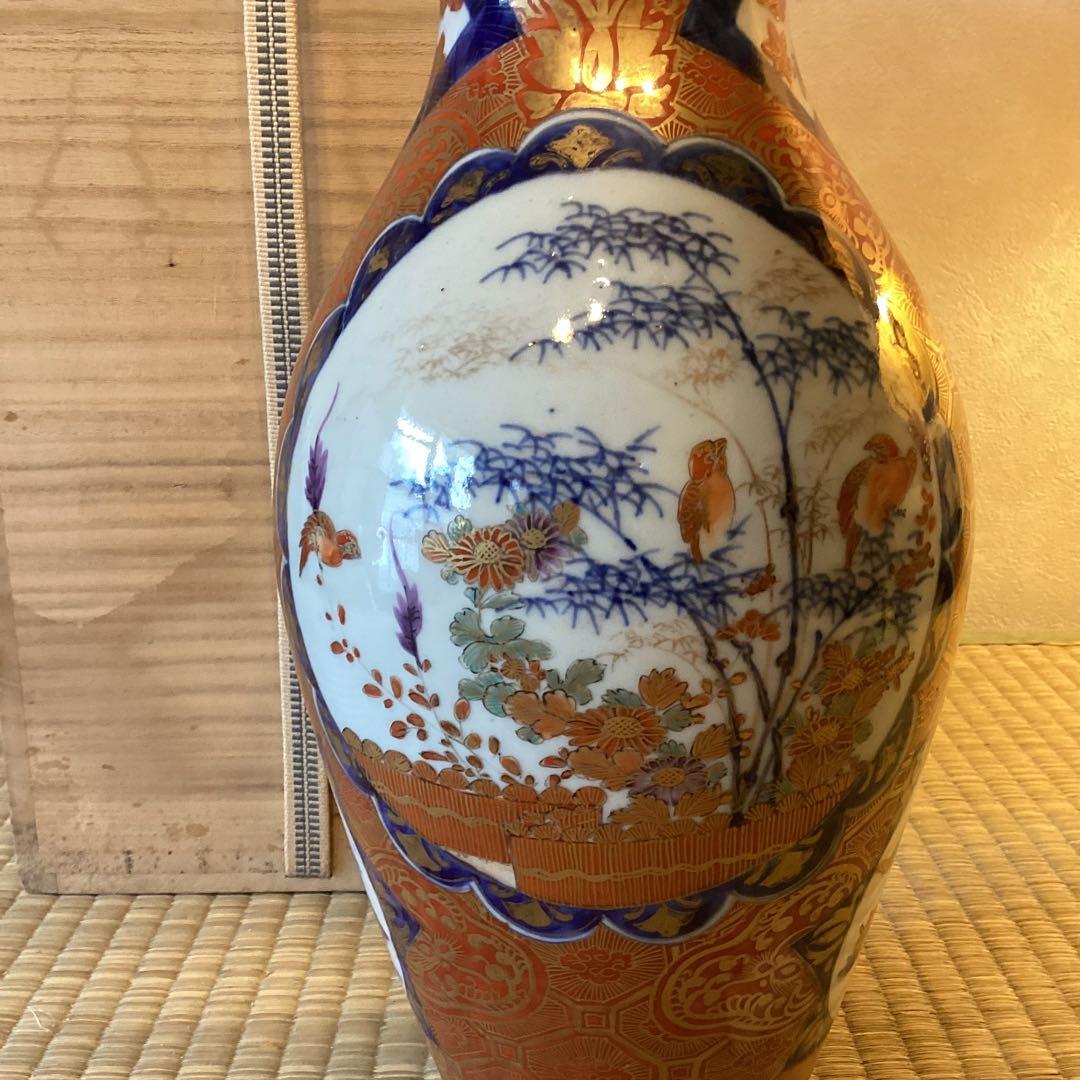 里帰り伊万里　　　色絵花鳥文花生