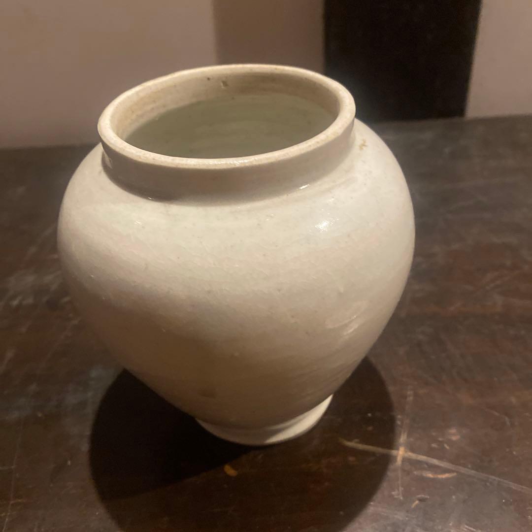 古伊万里白磁蓋付壺11cm16cm