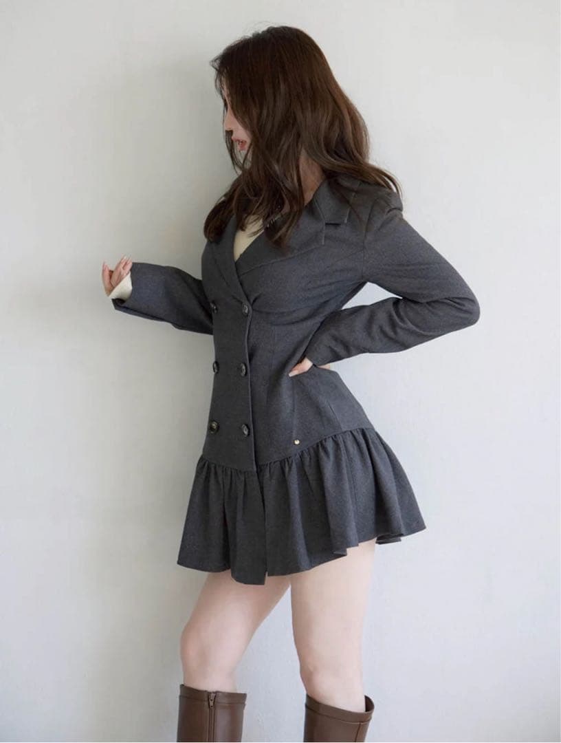 ワンピース Andmary Donna gather mini dress gray M