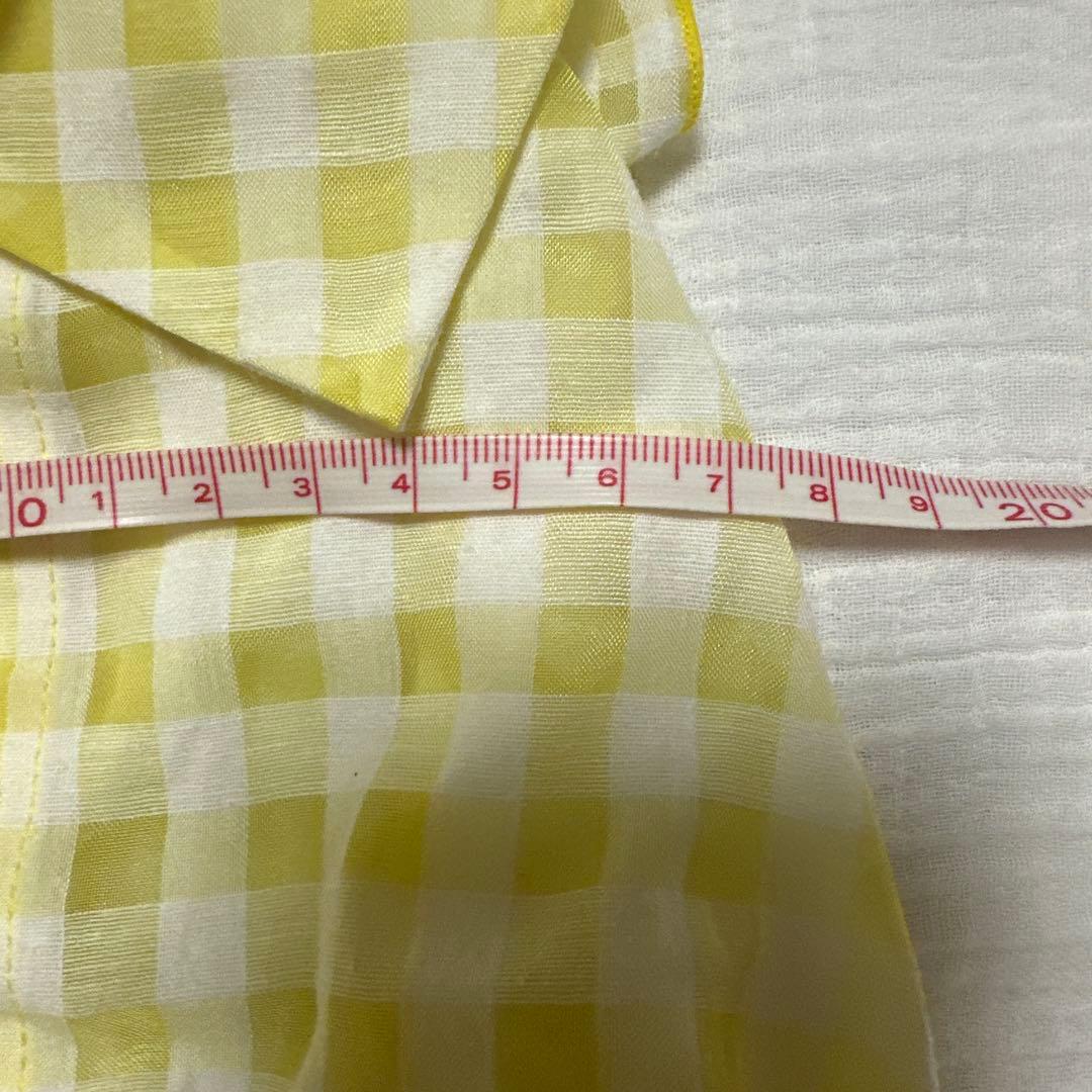 アトリエGG黄色 チェック柄 フリル付き