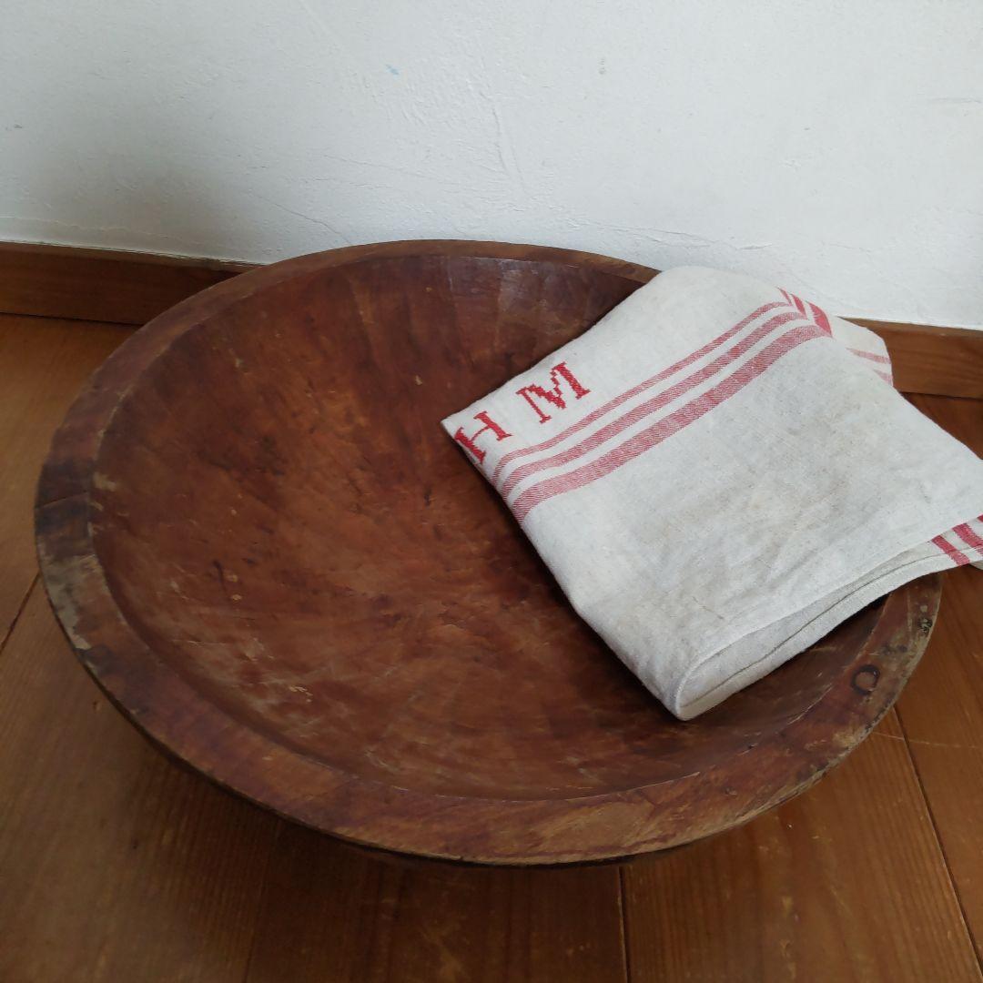 こね鉢 古道具 木製 日本製 ウッドボウル そば鉢 ねり鉢 蚤の市