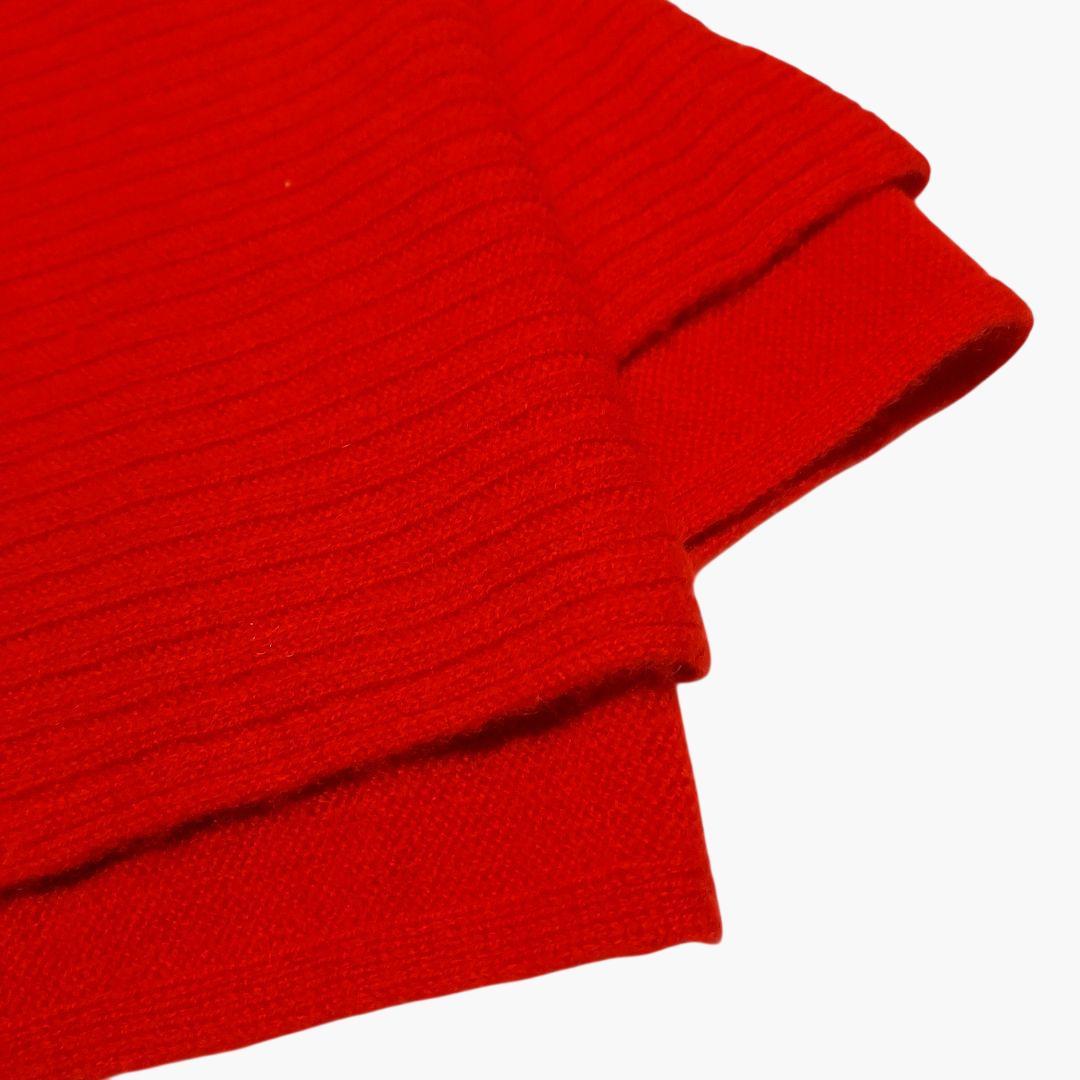 試着のみ！45R✨Rボタン カシミヤ100% スヌード ネックウォーマー アカ