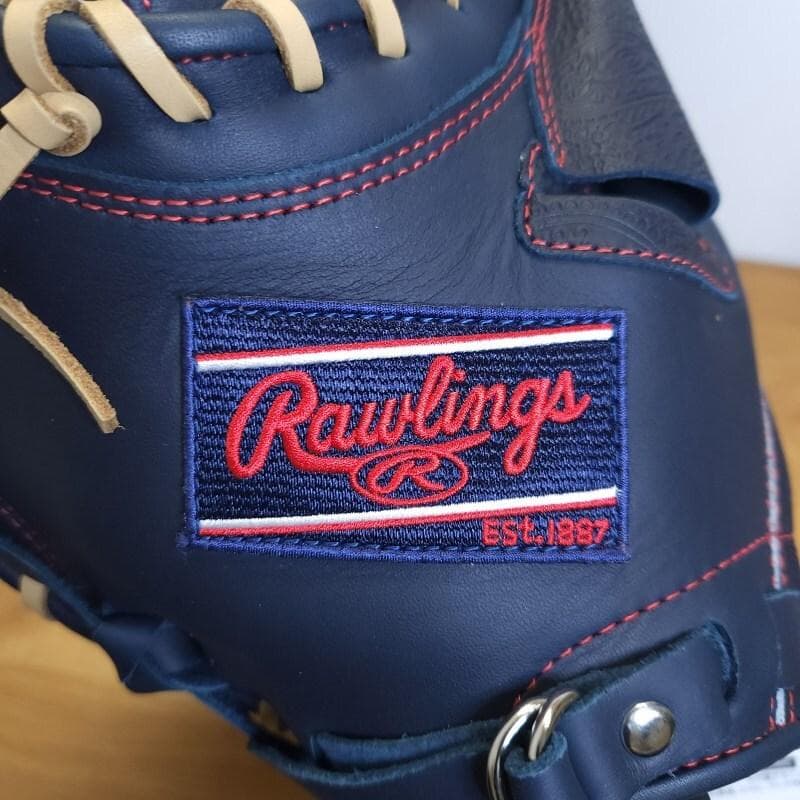 ローリングス ペイズリーネイビー レアな左投用 キャッチャーミット 軟式グローブ