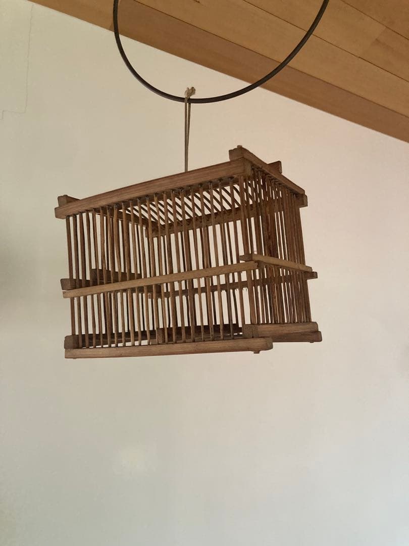 竹細工虫籠昭和初期ハンドメイドレトロオブジェ　 民藝　手工芸　アトリエ　骨董