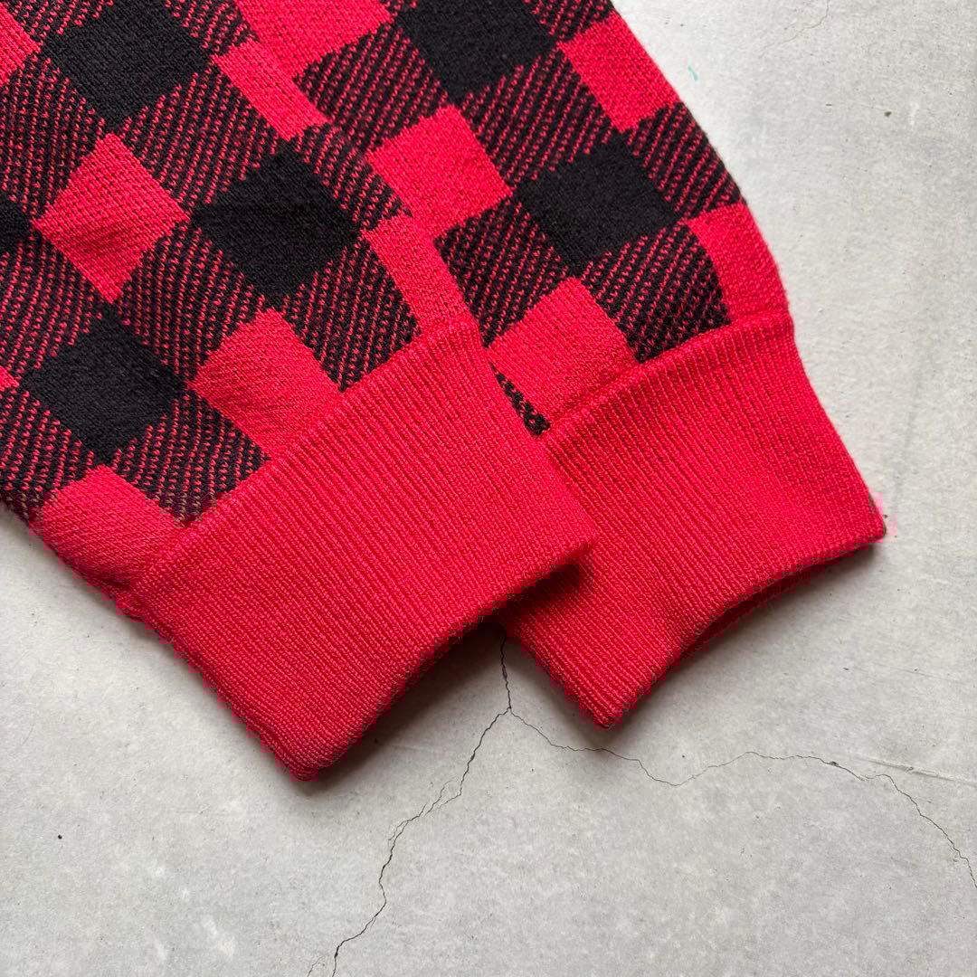 【美品】Jack Bunny!! ジャックバニー チェック柄 長袖ニットセーター