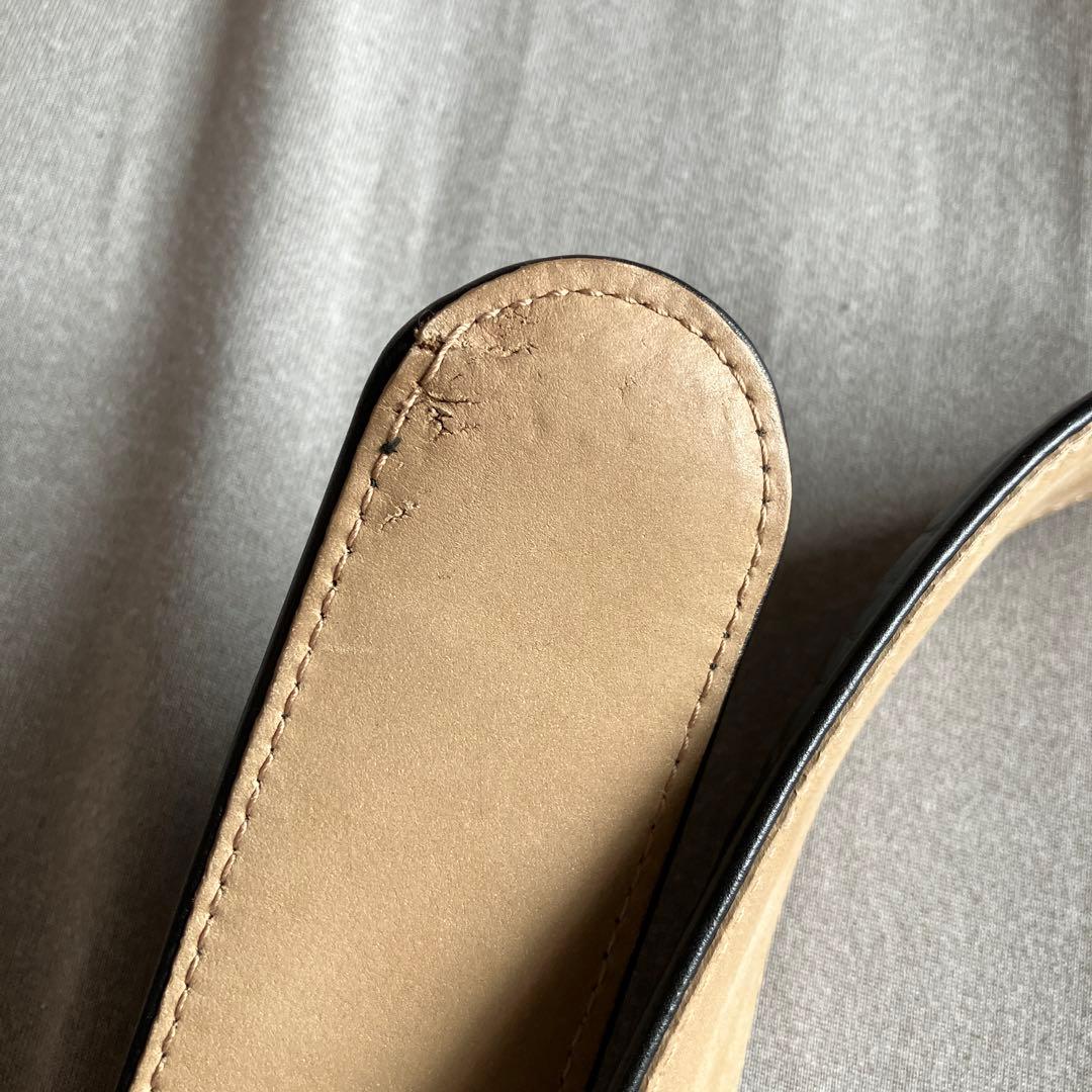 CHANEL ブラックレザー ベルト スタッズ付き　訳あり