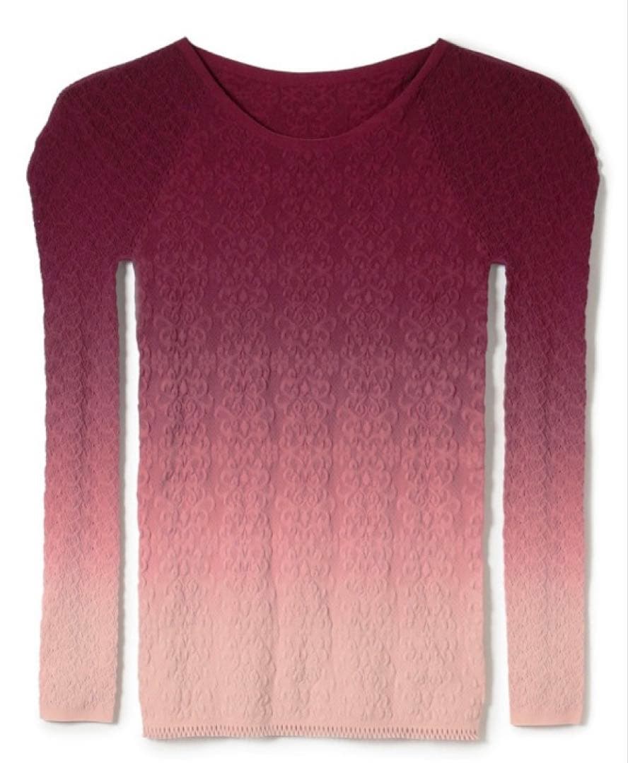 チャコット　ノーソーイングニット　グラデーション　ワインレッド