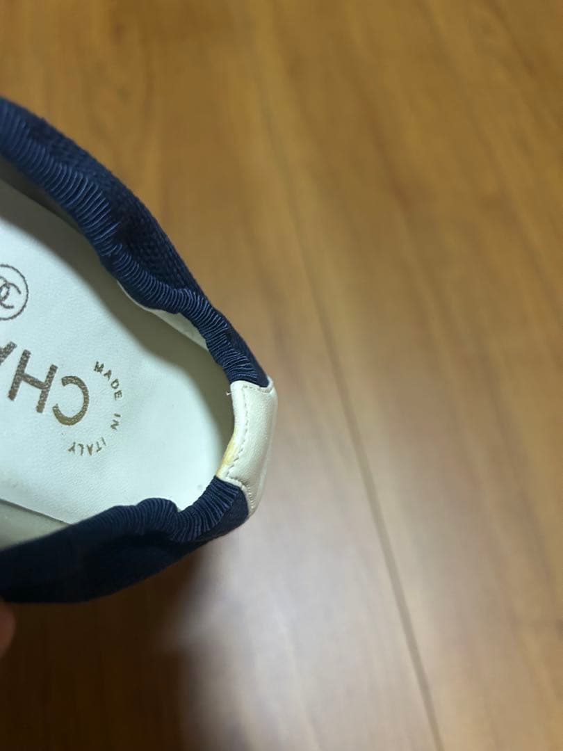 CHANEL 靴 ネイビー バレエシューズ