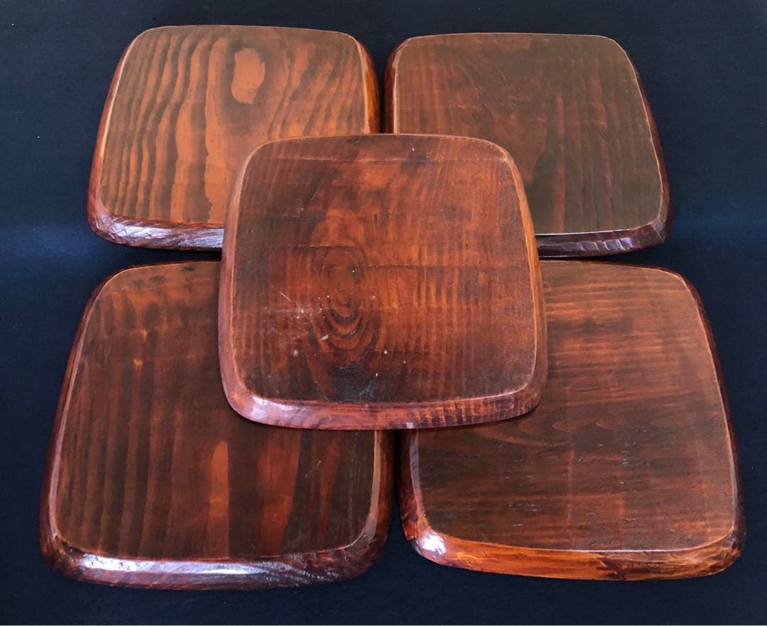 《R》伝統工芸 讃岐彫 吸物膳5客 小膳 刳抜　260121き6