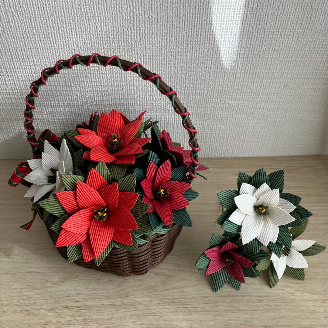 森ママ　ひまわり花かご&ポインセチアかご