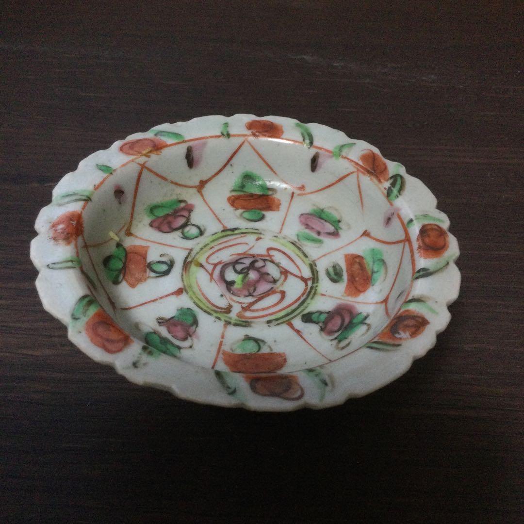 中国の赤絵、高盤、骨董品