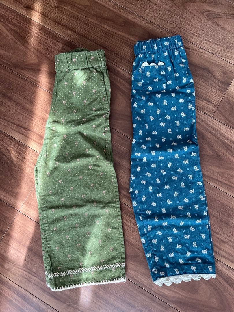 Apolina3-5y パンツ２枚 marlowe trouserとカーキ花柄