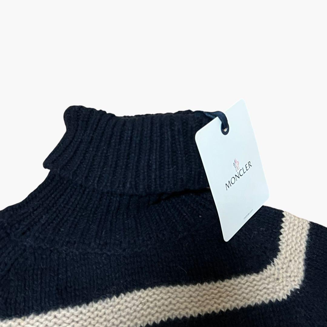 極美品 モンクレール 22AW カシミヤニット ロゴワッペン ブラック S