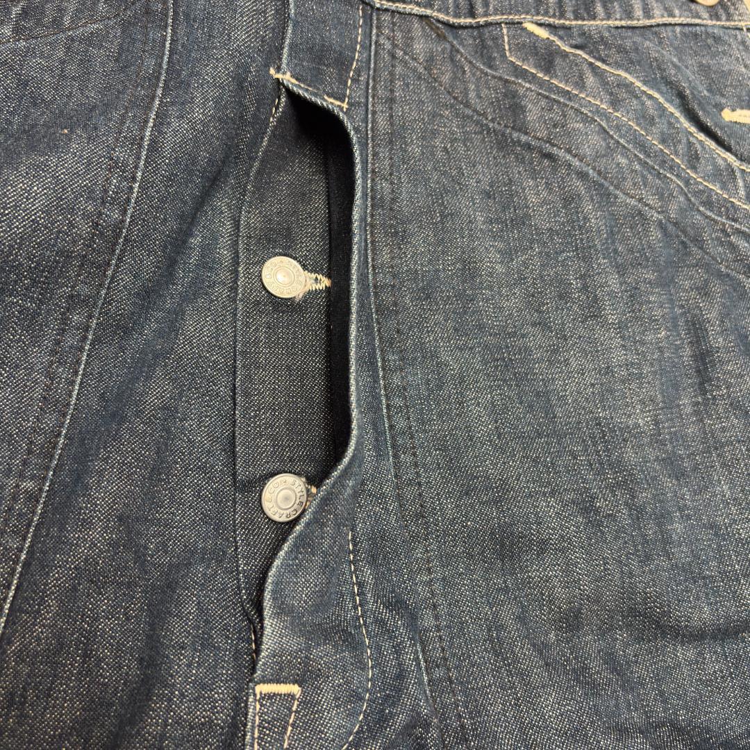 1点もの　希少　EVISE　完売品　オーバーオール　W32 濃紺　デニム