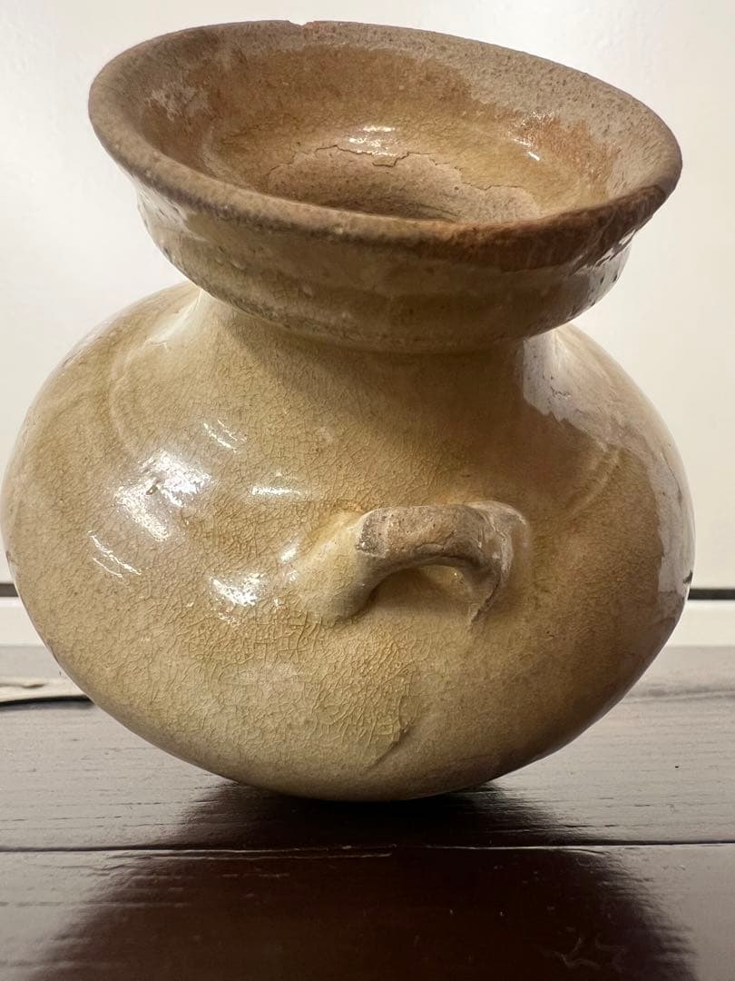 中国・隋朝~唐朝灰釉石榴尊双系壶唐物古美術品江戸アンティーク骨董コレクション青磁