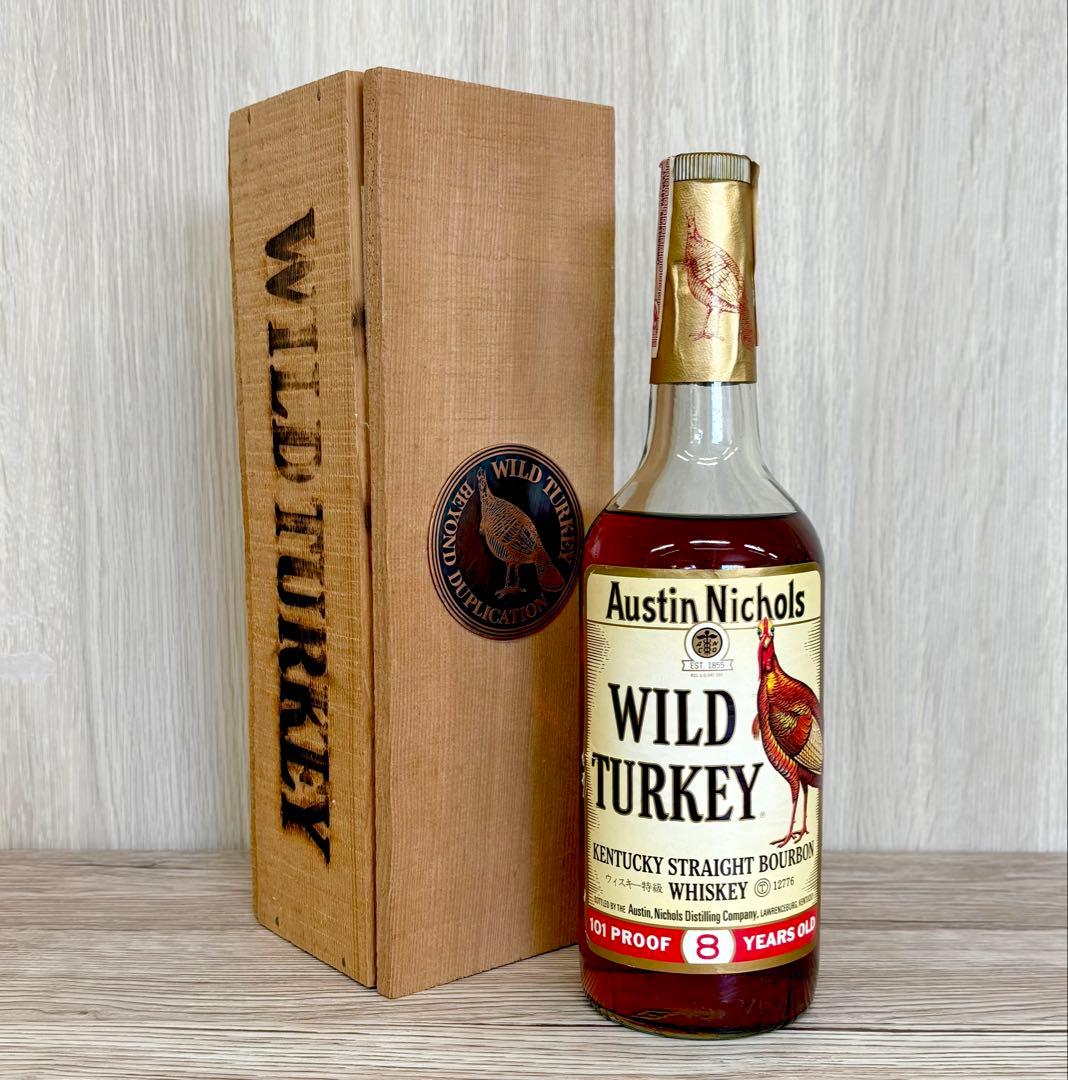 ワイルドターキー 旧ボトル 8年 アメリカバーボン　750ml 木箱　羽付き