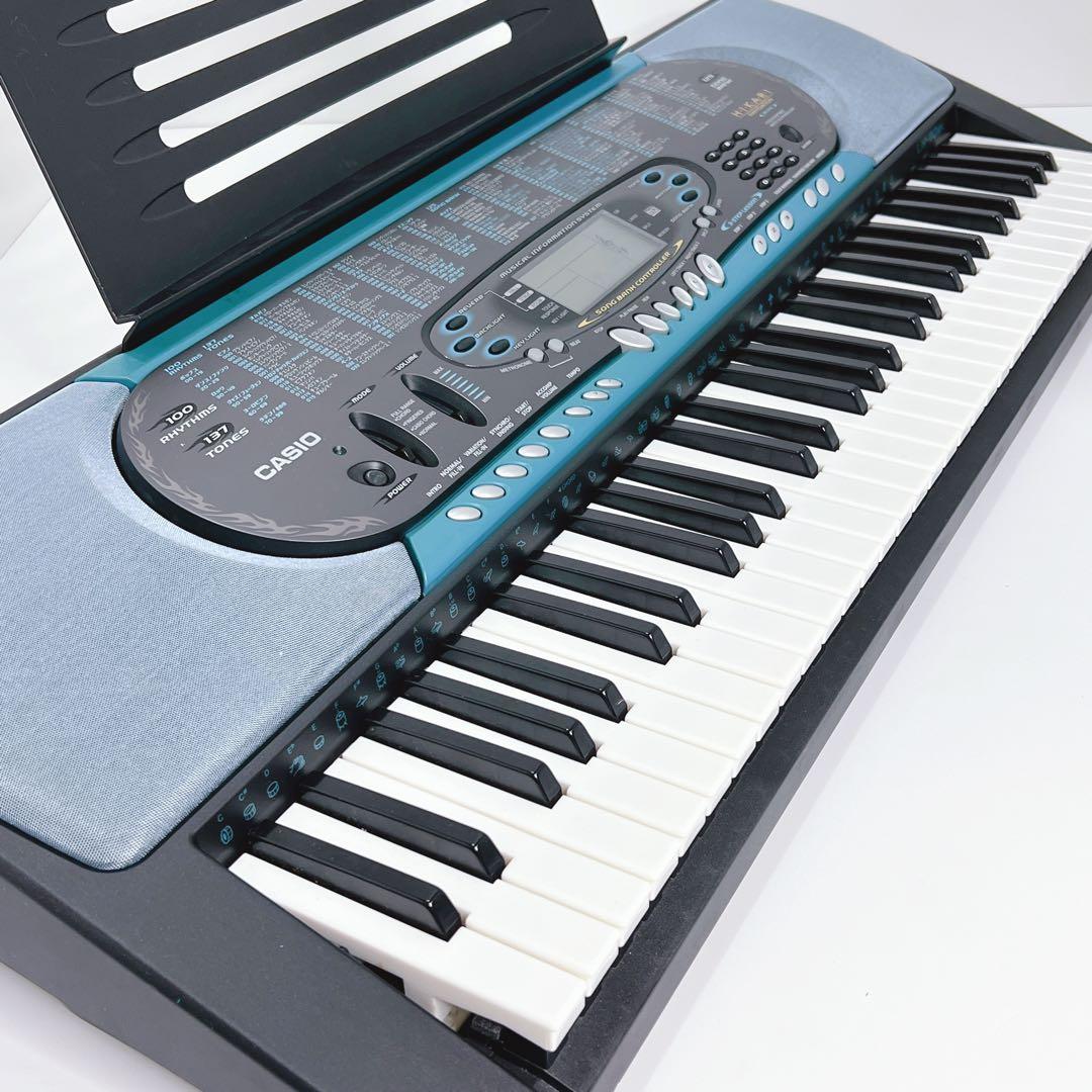 【美品・動作品】 CASIO 光ナビゲーション キーボード LK-70 BL