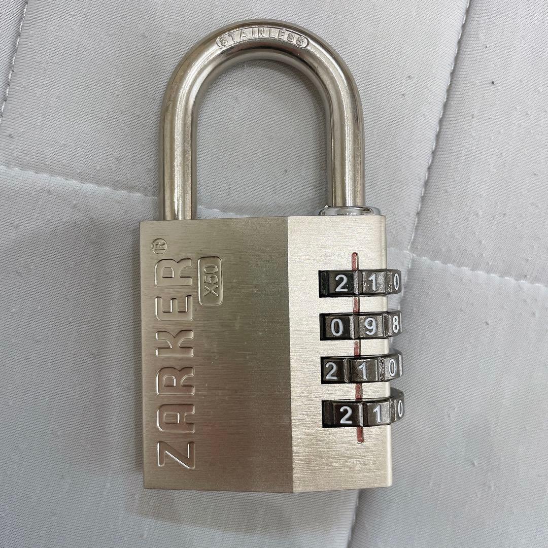 お値下げ‼️ザーカー 南京錠 4桁ダイヤル式ロック 再設定可能ロック【X50】