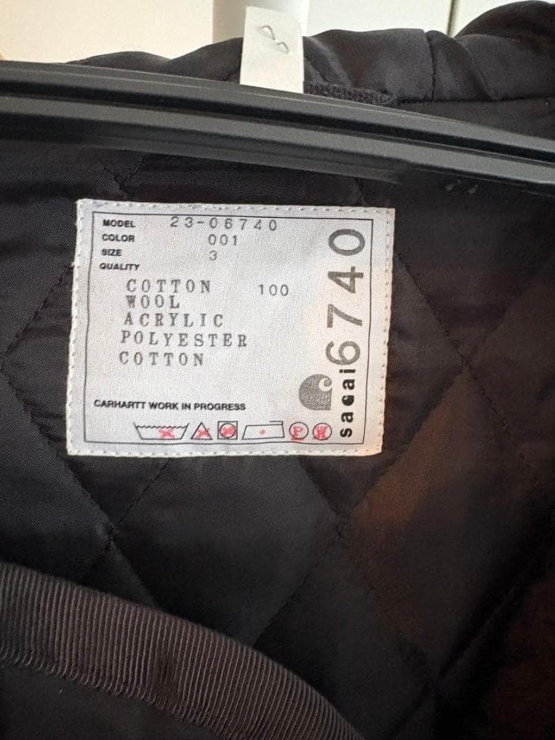 23AW sacai×Carhartt WIPシベリアンパーカー size3